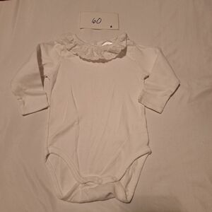 Hanna Andersson white bodysuit eyelet trim size 60 of 3-6 months